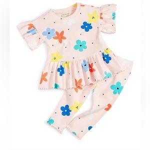First Impressions baby girls Floral-Print Top And Legging Set